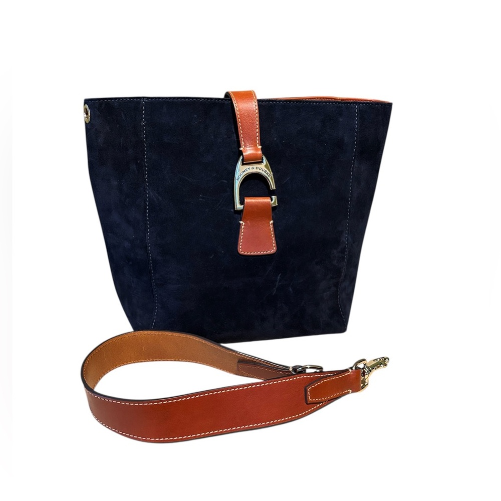 Dooney and Bourke Navy Suede Brynn Shoulder Bag